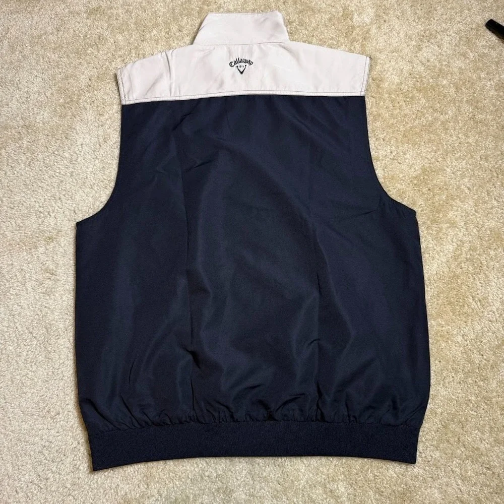 VTG Callaway Golf Vest Mens XL Black Beige‎ 1/4 Zip Windbreaker Outerwear